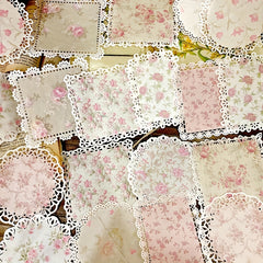 20pcs Retro Flower Lace Frame Decor Flower Material Paper Scrapbooking DIY