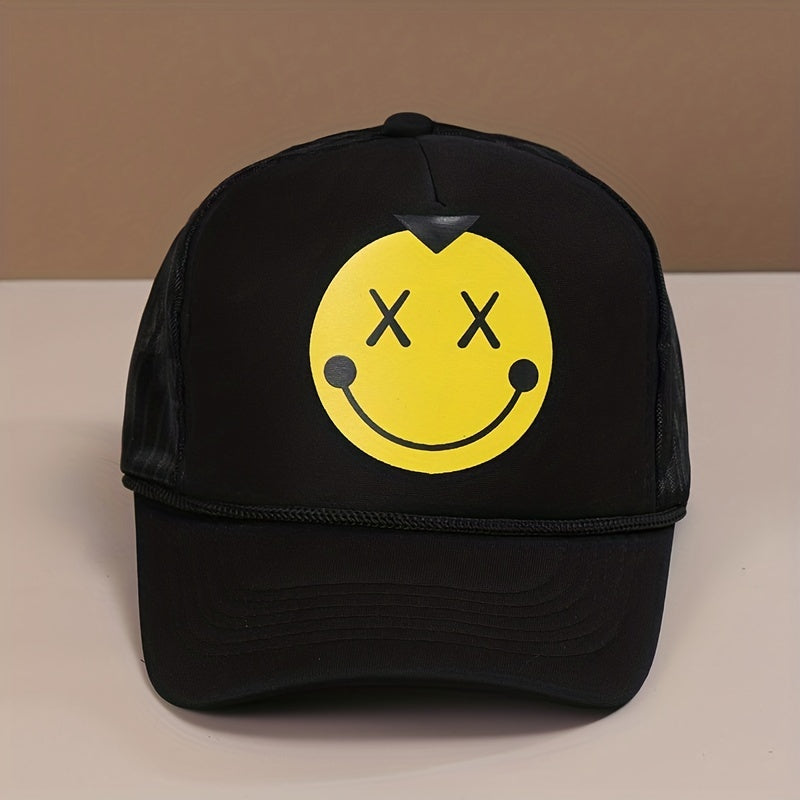 Happy Face Pattern Baseball Cap Dad Hat Adjustable Snapback