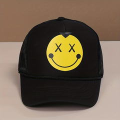 Happy Face Pattern Baseball Cap Dad Hat Adjustable Snapback