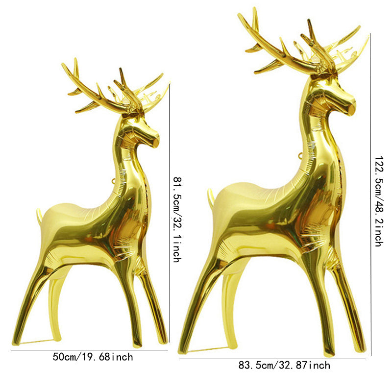 2pcs Christmas Elk Shaped Balloon Foil Balloon Christmas Carnival Decoration