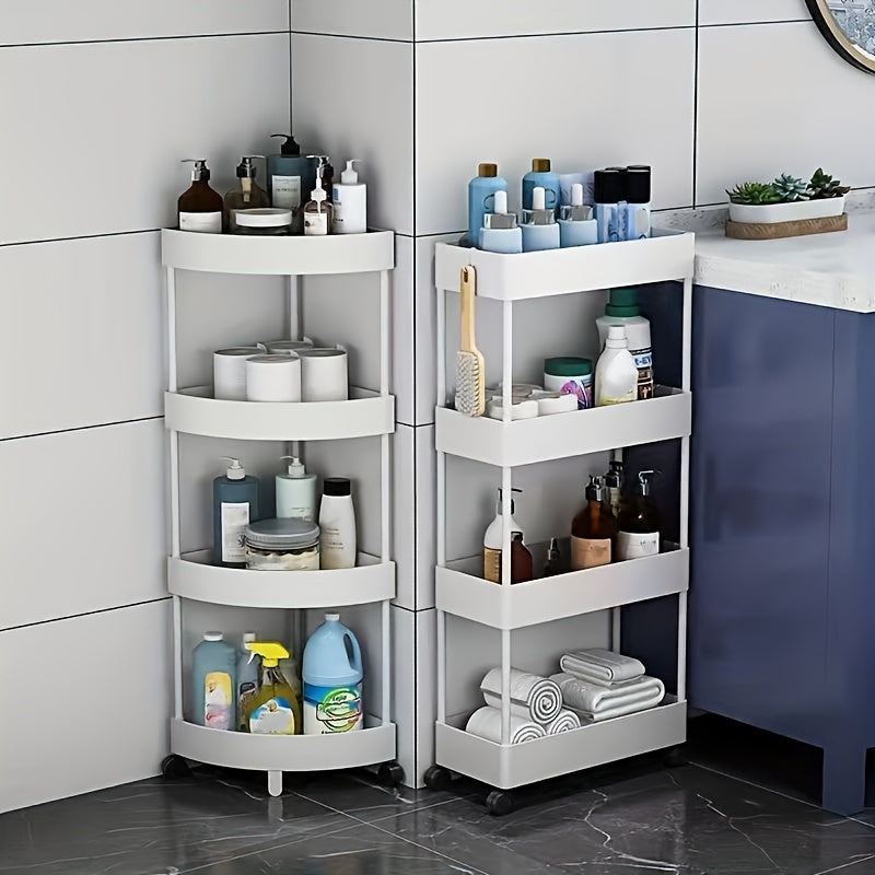 4-Tier Rolling Storage Cart for Kitchen Bathroom Laundry Room