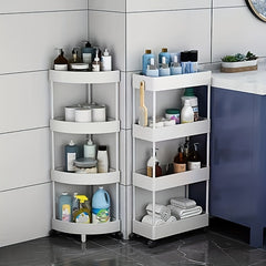 4-Tier Rolling Storage Cart for Kitchen Bathroom Laundry Room