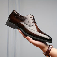 Men's Brogue Lace up Oxford Shoes Smart Casual Dress Shoes