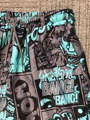 Comics Style Fluorescent Hooded Man Pants