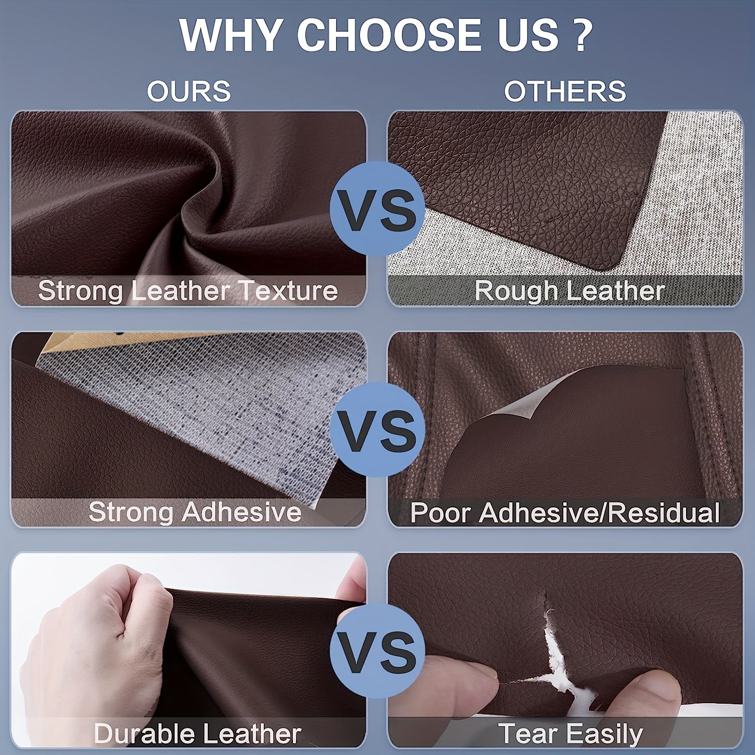 Leather Repair Patch Self Adhesive Tape for Sofas Couch Furniture 59x94x137cm