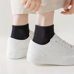 3 Pairs Solid Crew Sports Socks for Women