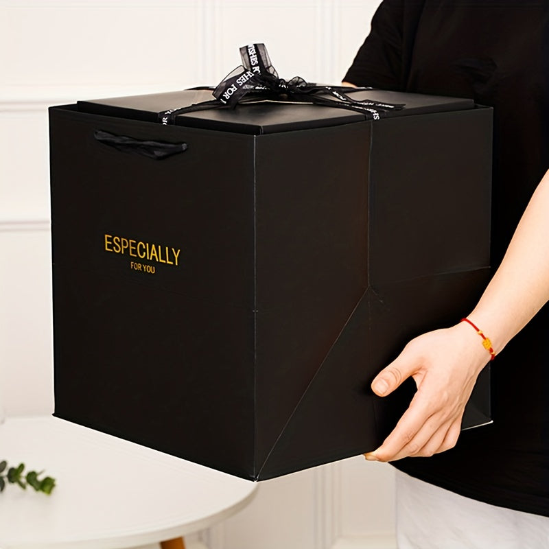 Transparent Large Gift Wrapping Box w/ Lights for Celebration