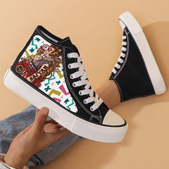 Girls High Top Cartoon Skate Shoes Non Slip Casual Sneakers