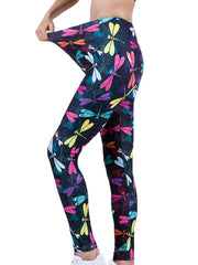 Colorful Dragonfly Animal Print Leggings