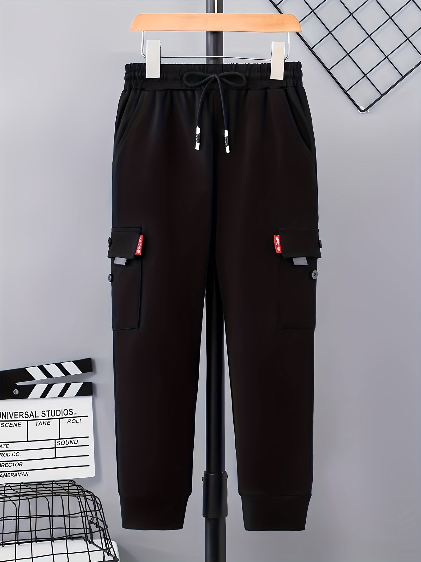Boys Drawstring Sweatpants with Pockets, Cargo Style