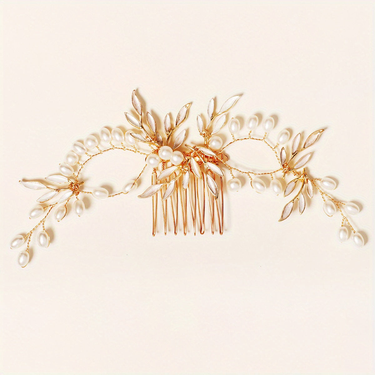 Alloy Leaves Bridal Hair Comb Insert Comb