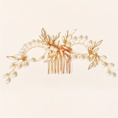 Alloy Leaves Bridal Hair Comb Insert Comb