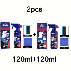 2 Bottles Car Coating Spray - Maintenance, Decontamination, Brightening