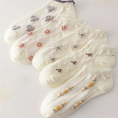 5 Pairs Bow Ruffle Socks Sweet & Mid Tube Socks Women's Stockings