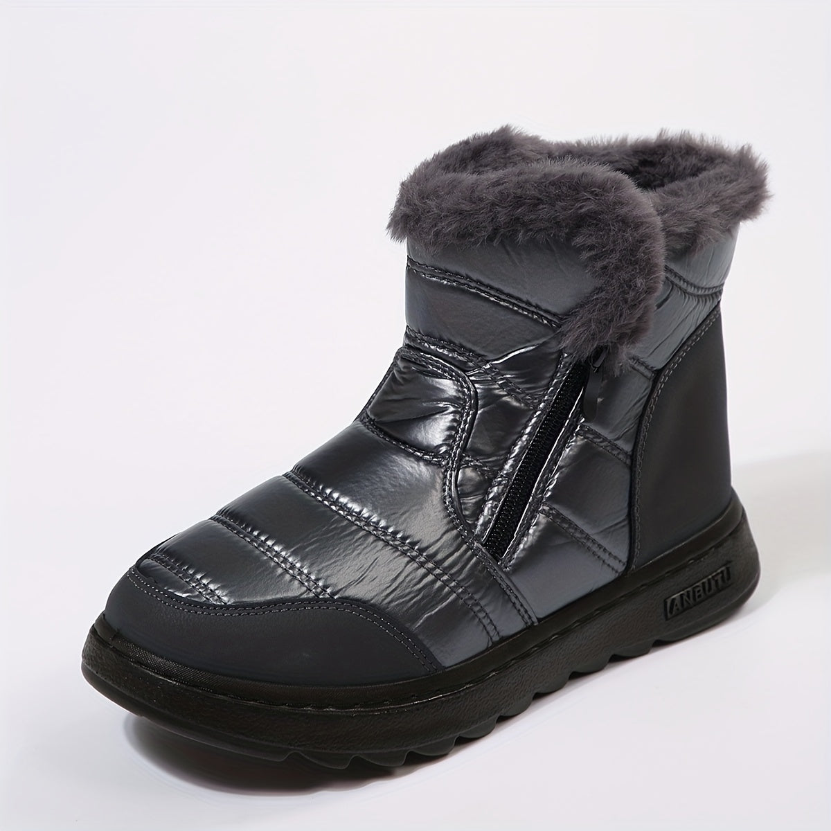 Women's Reflective Snow Boots Plush Lined Thermal Waterproof Rain Shoes