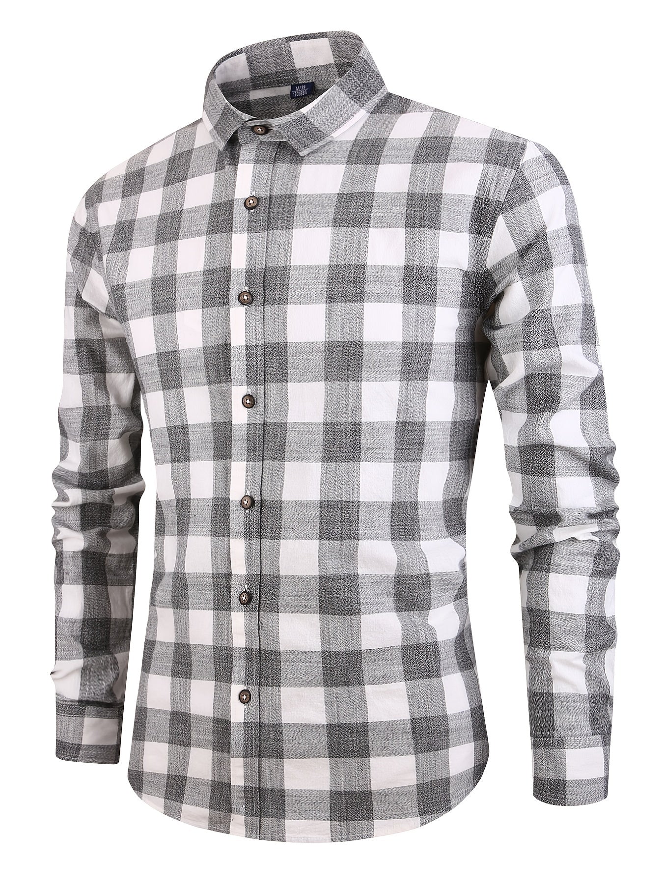 Men's Casual Slim Fit Checkered Shirt