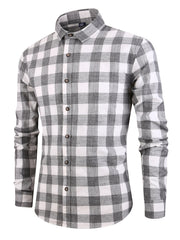 Men's Casual Slim Fit Checkered Shirt