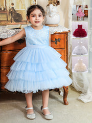 Kids Fairy Sleeveless Mesh Fluffy Dress