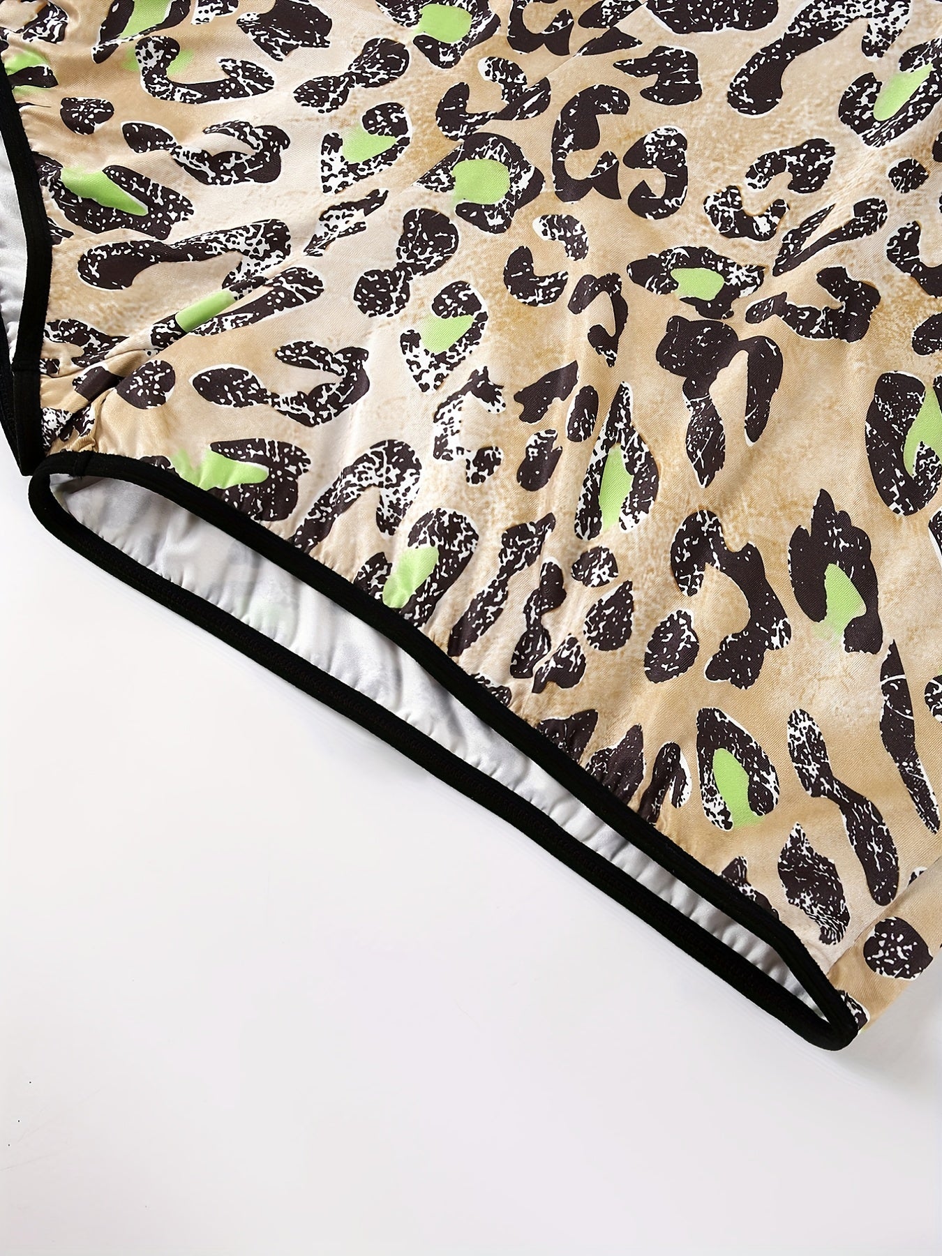 Sporty Leopard Print Plus Size Pajama Shorts