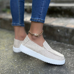 Solid Flat Slip On Low Round Toe Non-slip Soft Sole Shoes