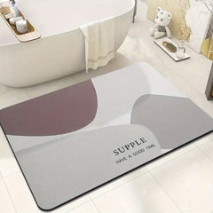 Geometric Pattern Floor Mat Soft Bath Rug Diatom Mud Bath Mat Absorbent Carpet