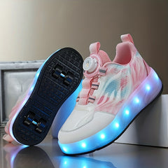 Boy's Roller Shoes with Rotating Buckle for Kids