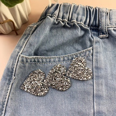 5pcs Silvery Love Rhinestone Crystal Stickers Adhesive Diamond