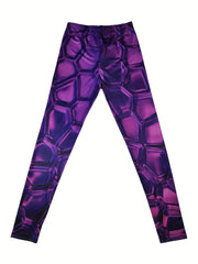 Graphic Print High Waist Leggings Boho Skinny Leggings For All Season