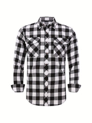 Men's Casual Plaid Button Up Shirt