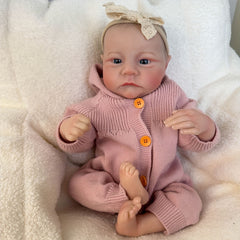 19inch Painted Finished Reborn Baby Doll Awake Newborn Baby Size 3D Skin