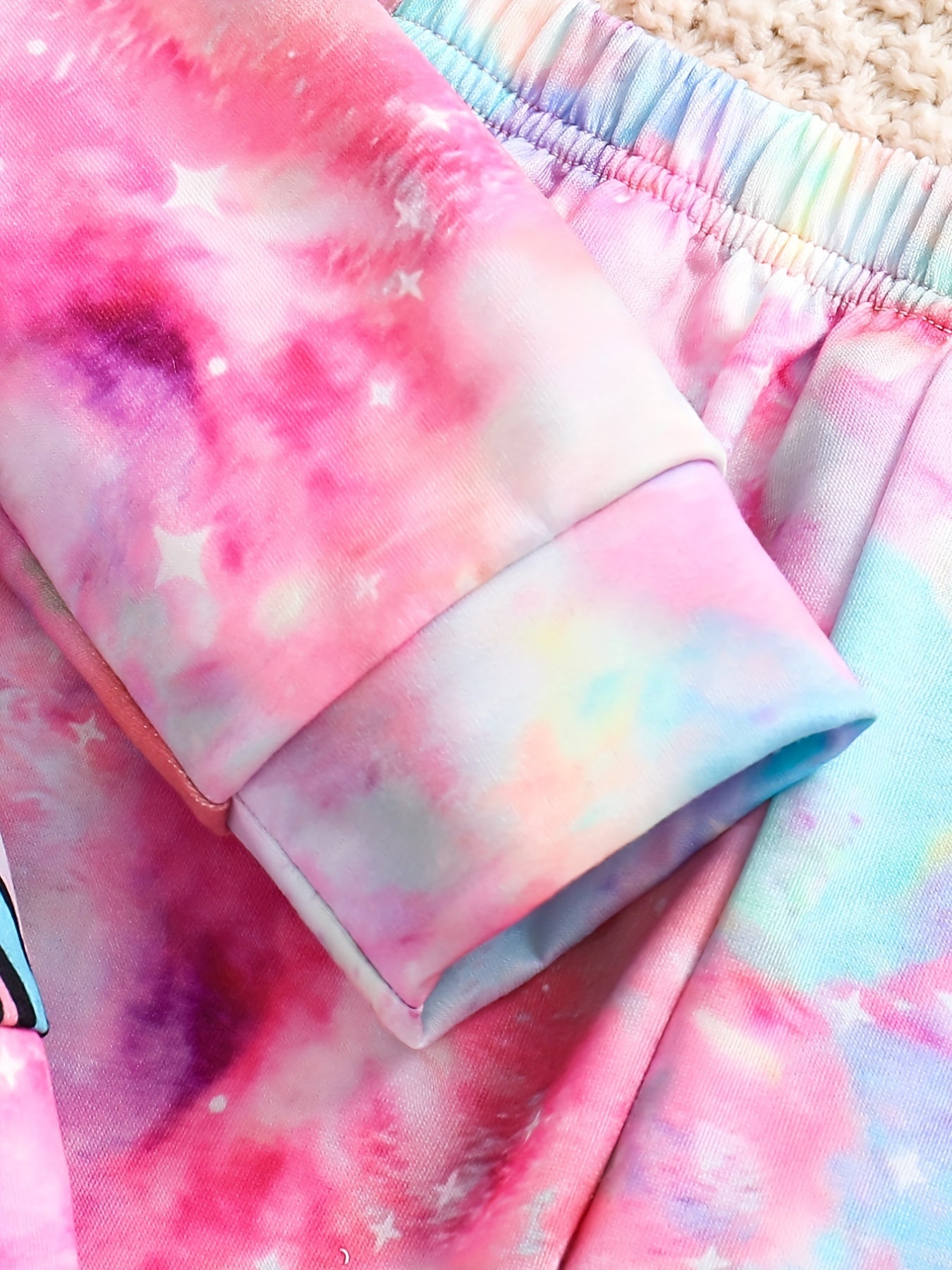 Girl's Tie Dye Unicorn Print 2pcs Set for Spring Fall