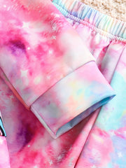 Girl's Tie Dye Unicorn Print 2pcs Set for Spring Fall
