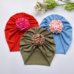 Baby Girls Flower Decor Turban Soft Hair Wrap Headband