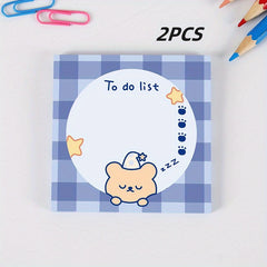 Cartoon Bear Sticky Note Student Stationery 2pcs