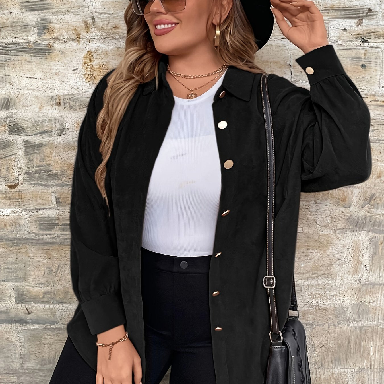 Casual Blouse Women's Solid Button Up Long Sleeve