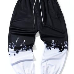 Pattern Drawstring Sweatpants Loose Fit Casual Pants Men's Joggers