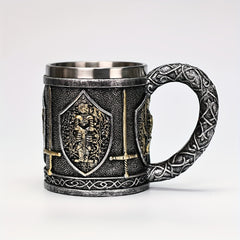 Medieval Warrior Stainless Steel Mug Castle Armor Insulated Coffee Cup
