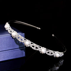 Rhinestone Double Layer Queen Crown Tiara Headband Bridal Wedding Hair Accessory
