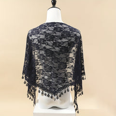 Floral Lace Triangle Shawl Large Hollow Scarf Women Party Prom