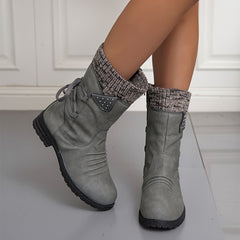 Women's Chunky Heeled Mid Calf Boots Western Cowboy Boots