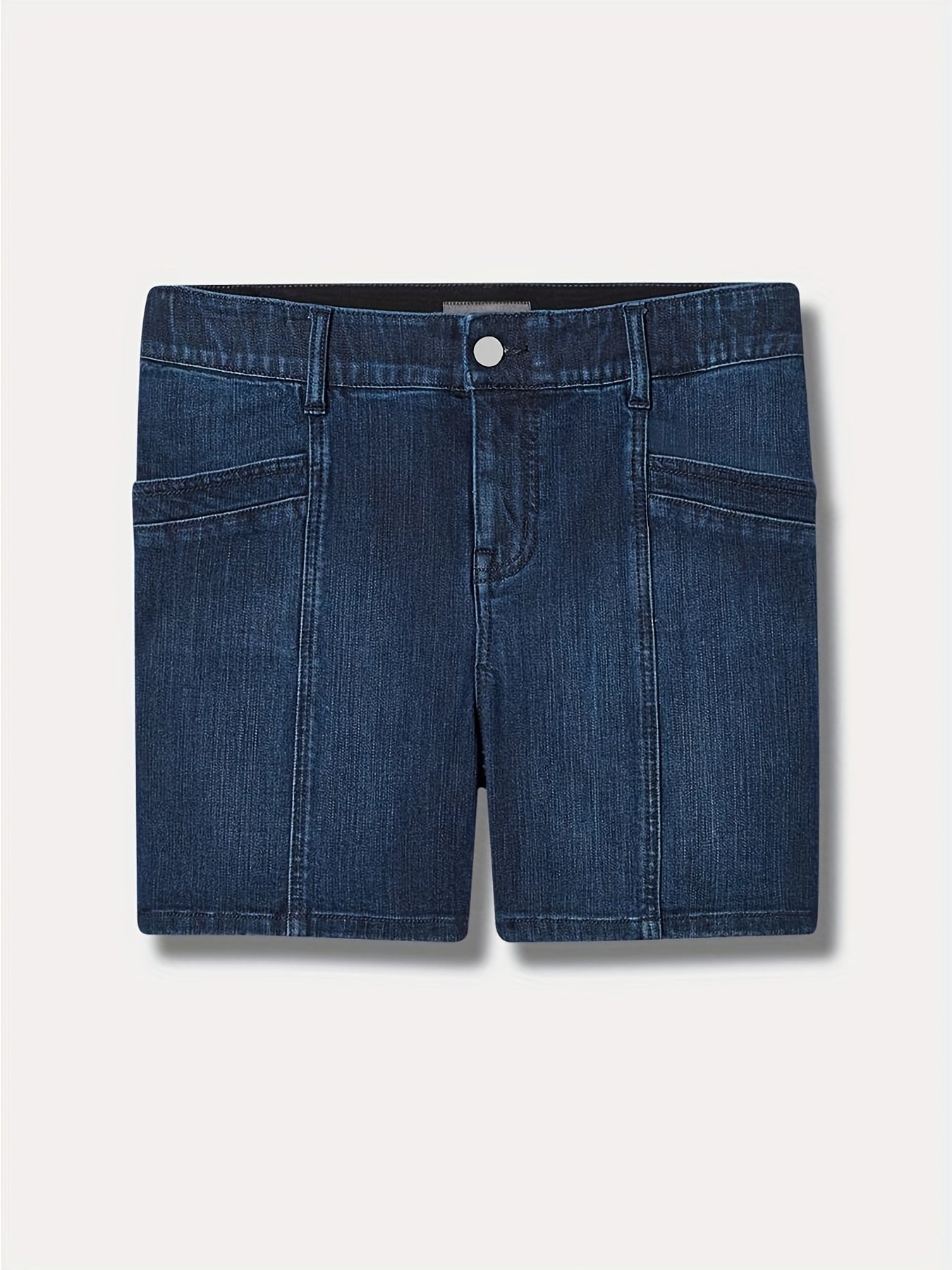 Plus Size High Rise Button Fly Denim Shorts