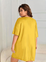 Retro Nightdress Plus Size Women's Sleep Dress