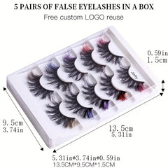 5 Pairs Fluffy Natural Mink False Eyelashes