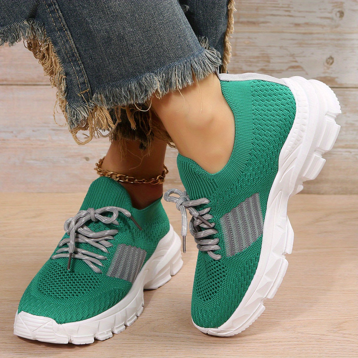 Women's Lightweight Woven Running Shoes Comfort Non slip Sports Shoes