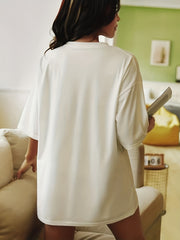 Casual Comfy Short Sleeve Lounge Tops
