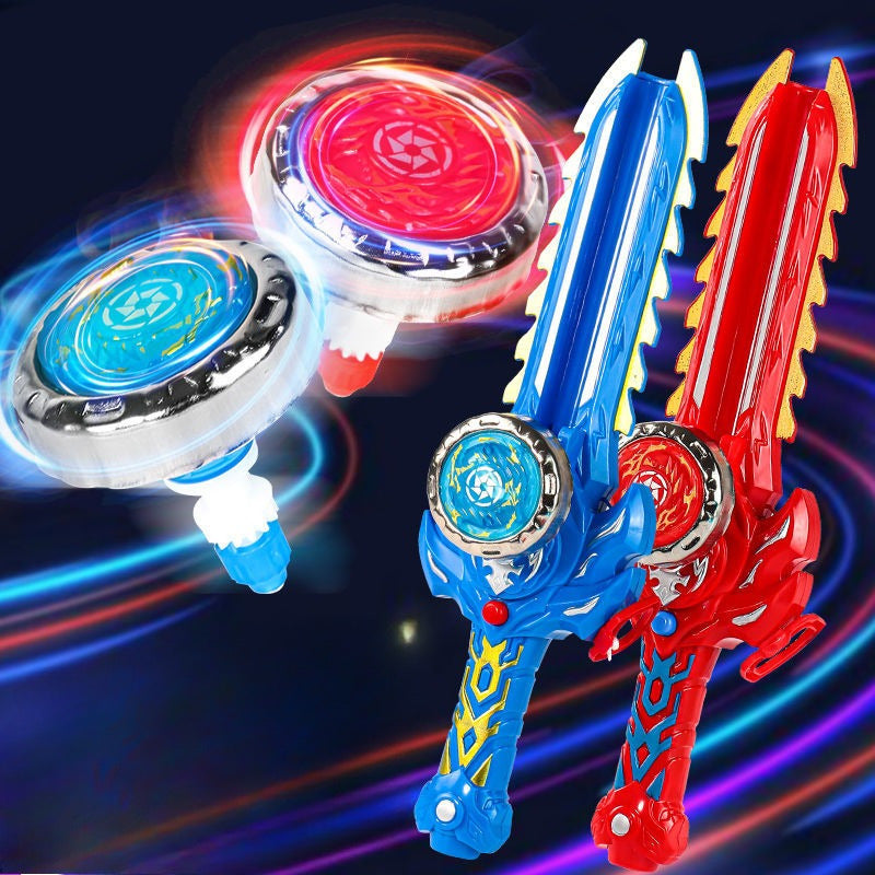 Boys' Toy Sword Alloy Steel Battle Blade with Spinning Head Red Accents