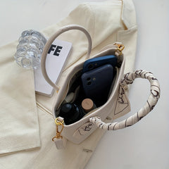 Minimalist Square Crossbody Bag Satchel Scarf Decor