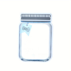 5pcs Portable Mason Jar Shaped Food Sealed Bag for Travel Baking Snack Tea Bag