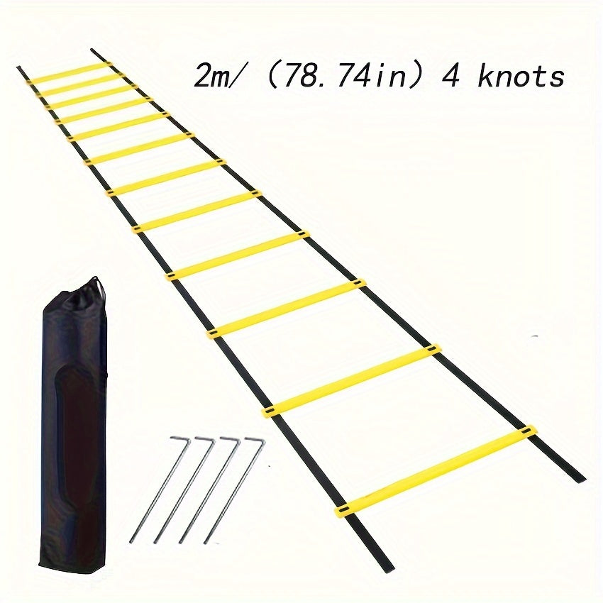 Sports Agility Training Ladder Set with Storage Bag and Ground Nails