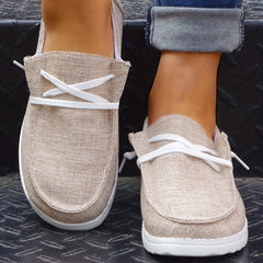 Women's Canvas Lace-Up Slip-On Low Top Shoes